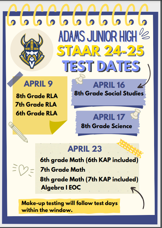 23-24 STAAR Testing Dates